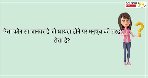 सवाल: ऐसा कौन सा जानवर है जो घायल होने पर मनुष्य की तरह रोता है?-image-62a4933e5aaa7