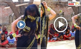 काली साड़ी पहनकर भाभी ने किया गांव में डांस, वीडियो हो रहा है सोशल मीडिया पर वायरल