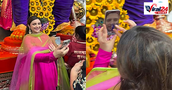 परिणीति चोपड़ा ने लालबागचा राजा में टेका माथा, वीडियो कॉल पर पति राघव चड्ढा को कराए बप्पा के दर्शन